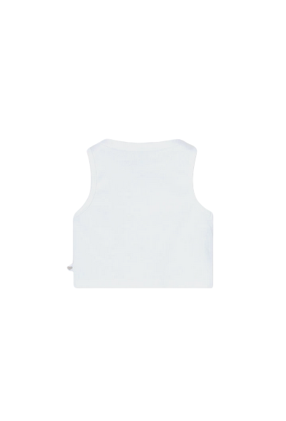 Boboli Top a costine da bambina 498045 1100 bianco