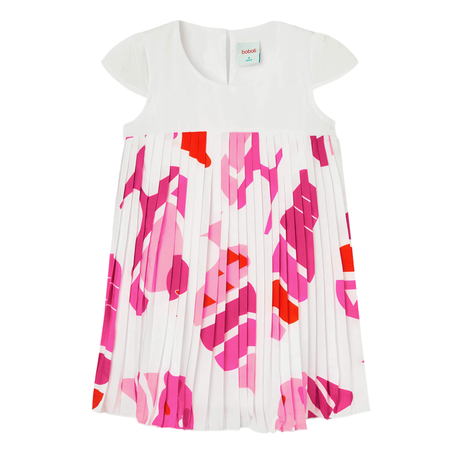 Boboli Vestito in raso da bambina e ragazza 726375-9099 bianco