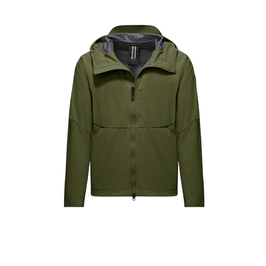 Bomboogie giubbino con cappuccio da uomo antipioggia e antivento sfoderata JM8400TNSD4 329 verde palude