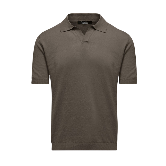 Bomboogie maglia polo da uomo con colletto lino e cotone MM9030TKLC5 596 nocciola