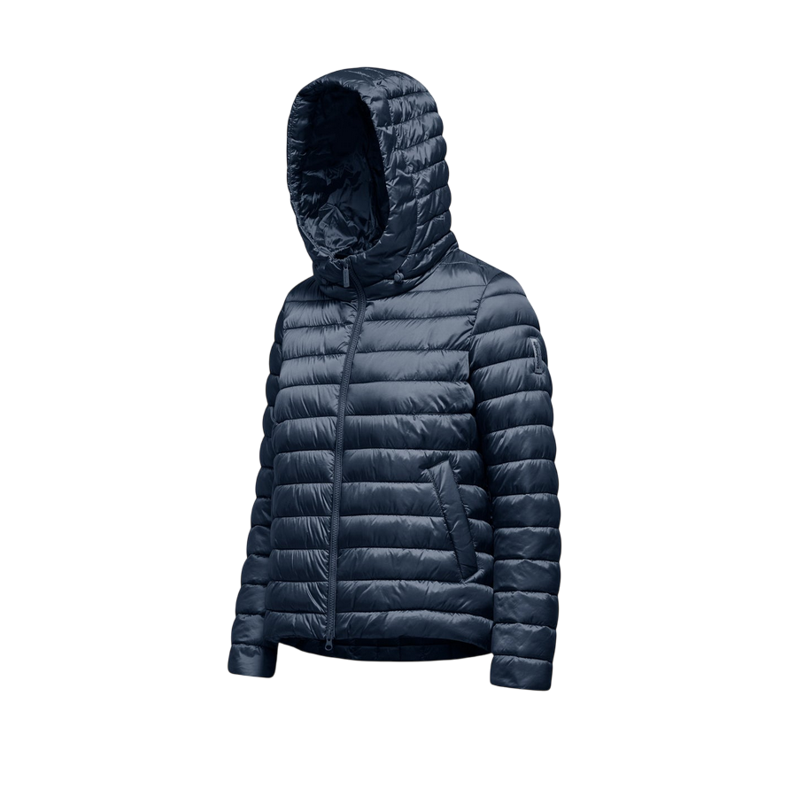 Bomboogie piumino in nylon lucido da donna con cappuccio GW8921TDLC5 297 blu