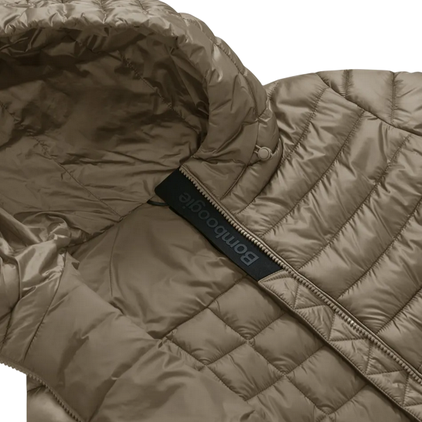 Bomboogie piumino in nylon lucido da donna con cappuccio GW8921TDLC5 550 grigio