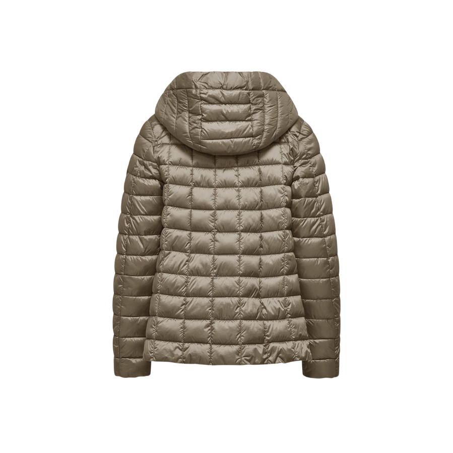 Bomboogie piumino in nylon lucido da donna con cappuccio GW8921TDLC5 550 grigio