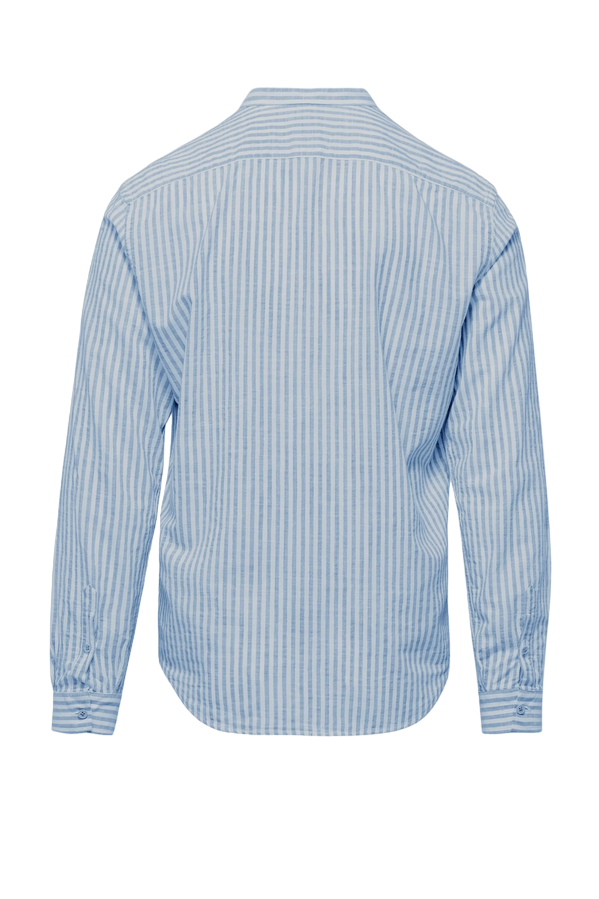 Bomboogie camicia da uomo a righe con collo alla Coreana SM6401TLSR4 23 celeste