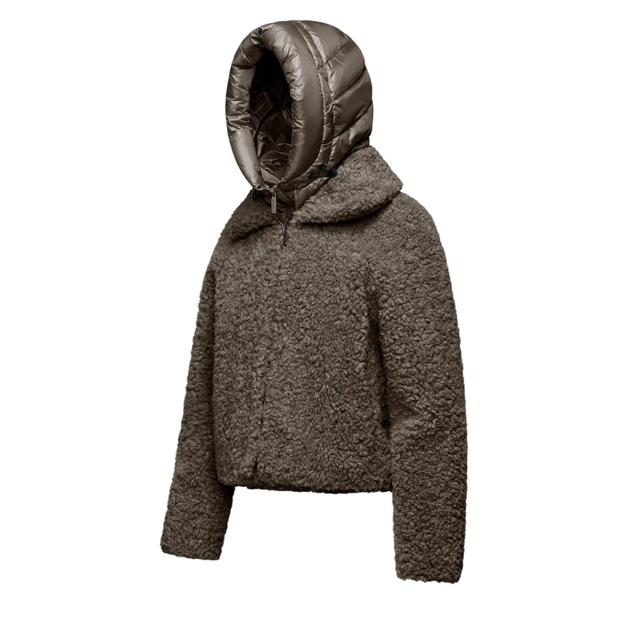 Bomboogie cappotto corto con cappuccio in Sherpa Fleece da donna JW8196TSFC4 148 bronzo