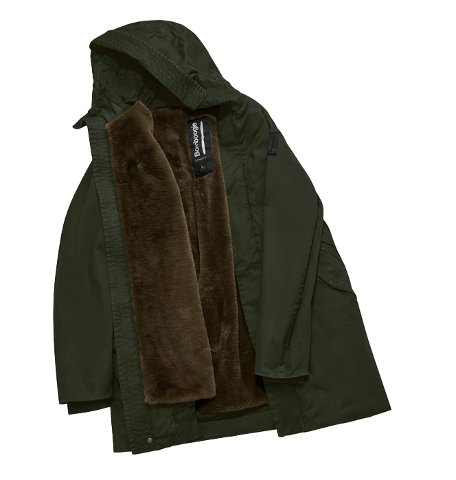 Bomboogie parka da uomo in cotone lavato con interno staccabile