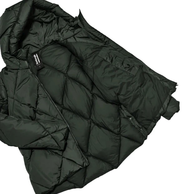 Bomboogie piumino corto da donna trapunta a rombi GW8639TTNP4 347 verde foresta