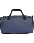 Borsone medio Adidas Duffel HR5349 blu-bianco con zip bidirezionale e base resistente, vista retro