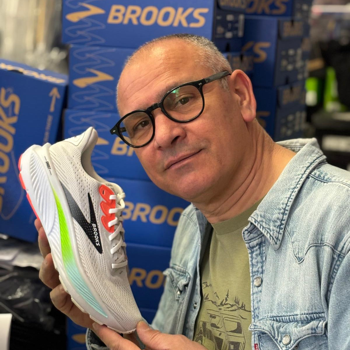 Brooks Ghost 17 110442 1D 112 Scarpe Running Uomo Bianco-Rosa-Verde