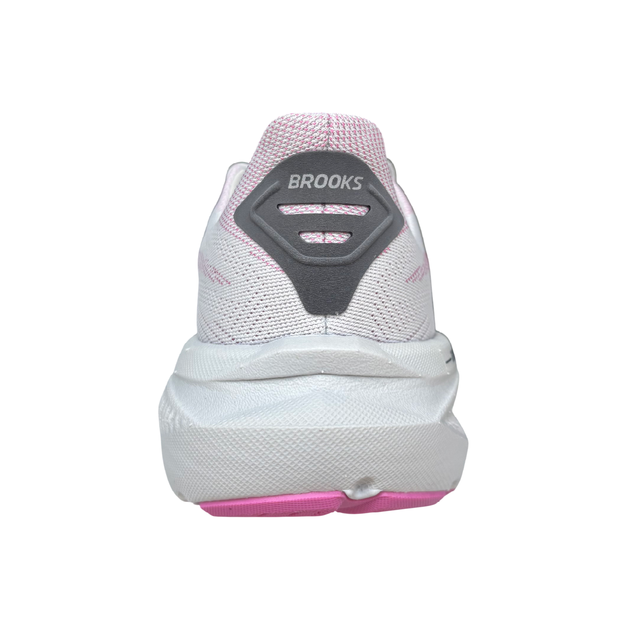 Scarpe running Brooks Ghost 17 da donna colore ostrica-albicocca dettaglio tallone con rinforzo strutturale