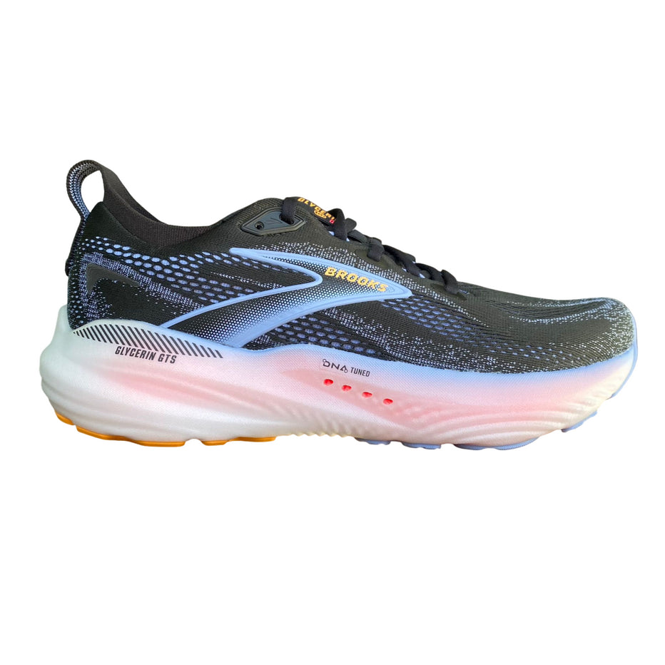 Scarpe da corsa Brooks Glycerin GTS 22 donna colore nero blu arancio con tecnologia GuideRails