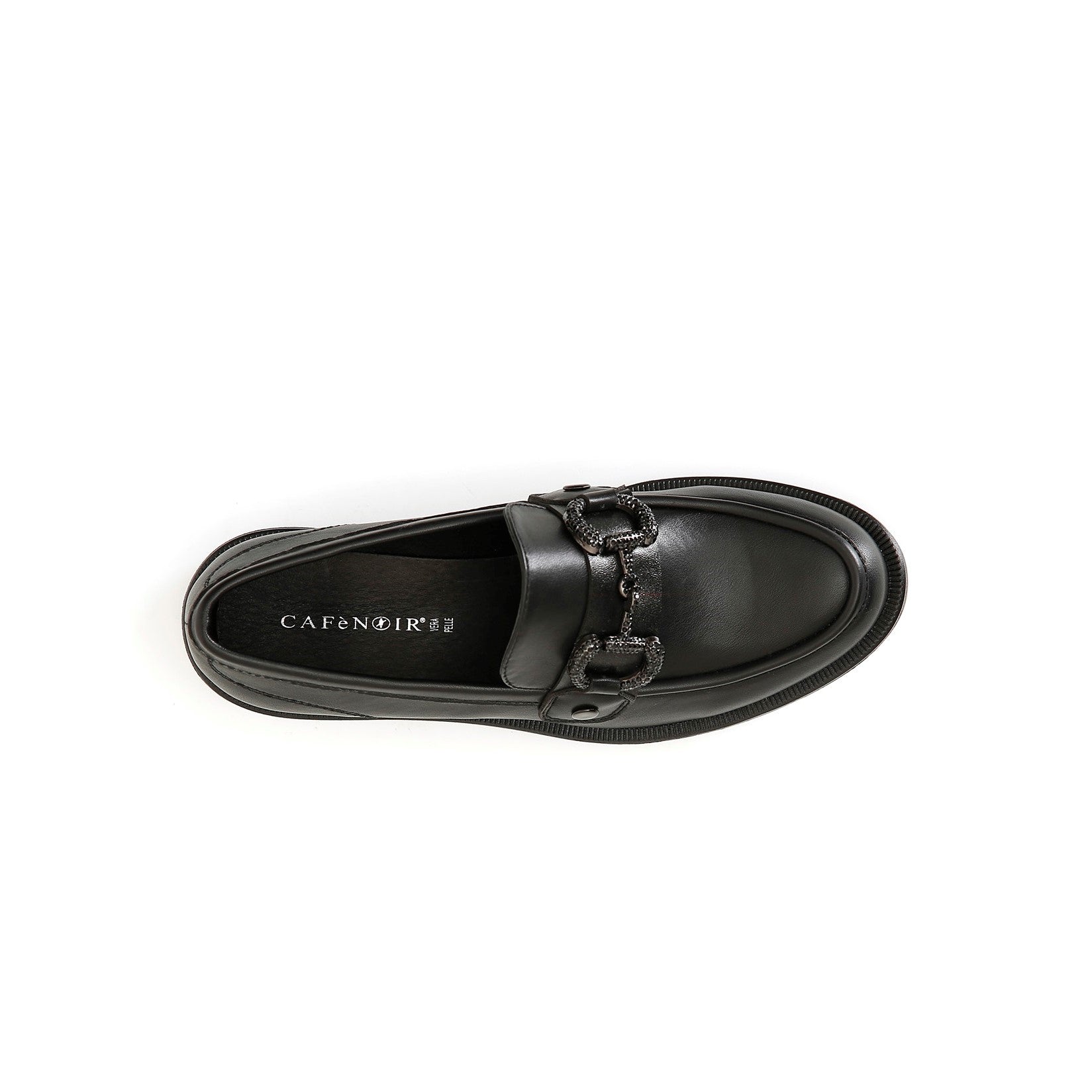 Cafènoir scarpa mocassino da donna con accessorio sulla fascia c1 EA9101 N001 nero