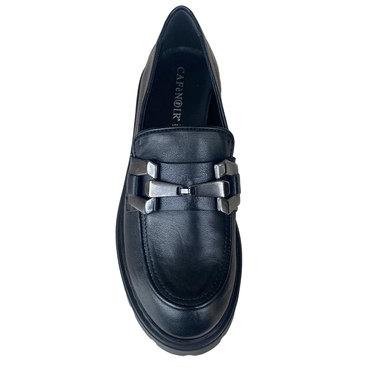CafèNoir scarpa Mocassino da donna in pelle con morsetto c1FM2011 N001 nero