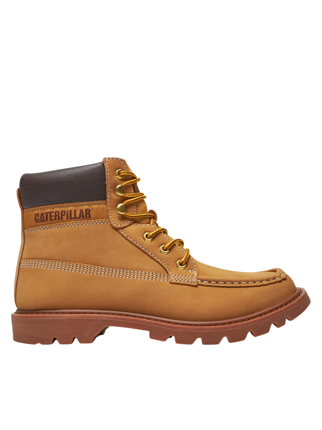 Cat Lifestyle Colorado Moc Toe Leather Nuthatch Ankle Boots in Brown
