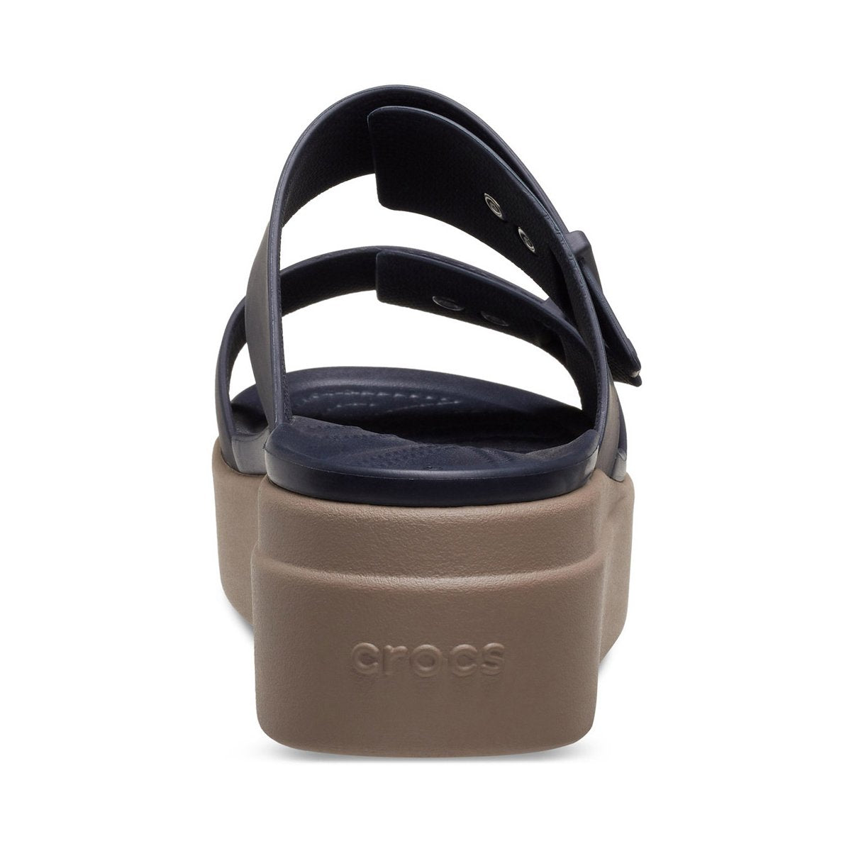 Crocs sandalo da donna con zeppa Brooklyn Buckle Low Wedge W 207431-4LH deep navy