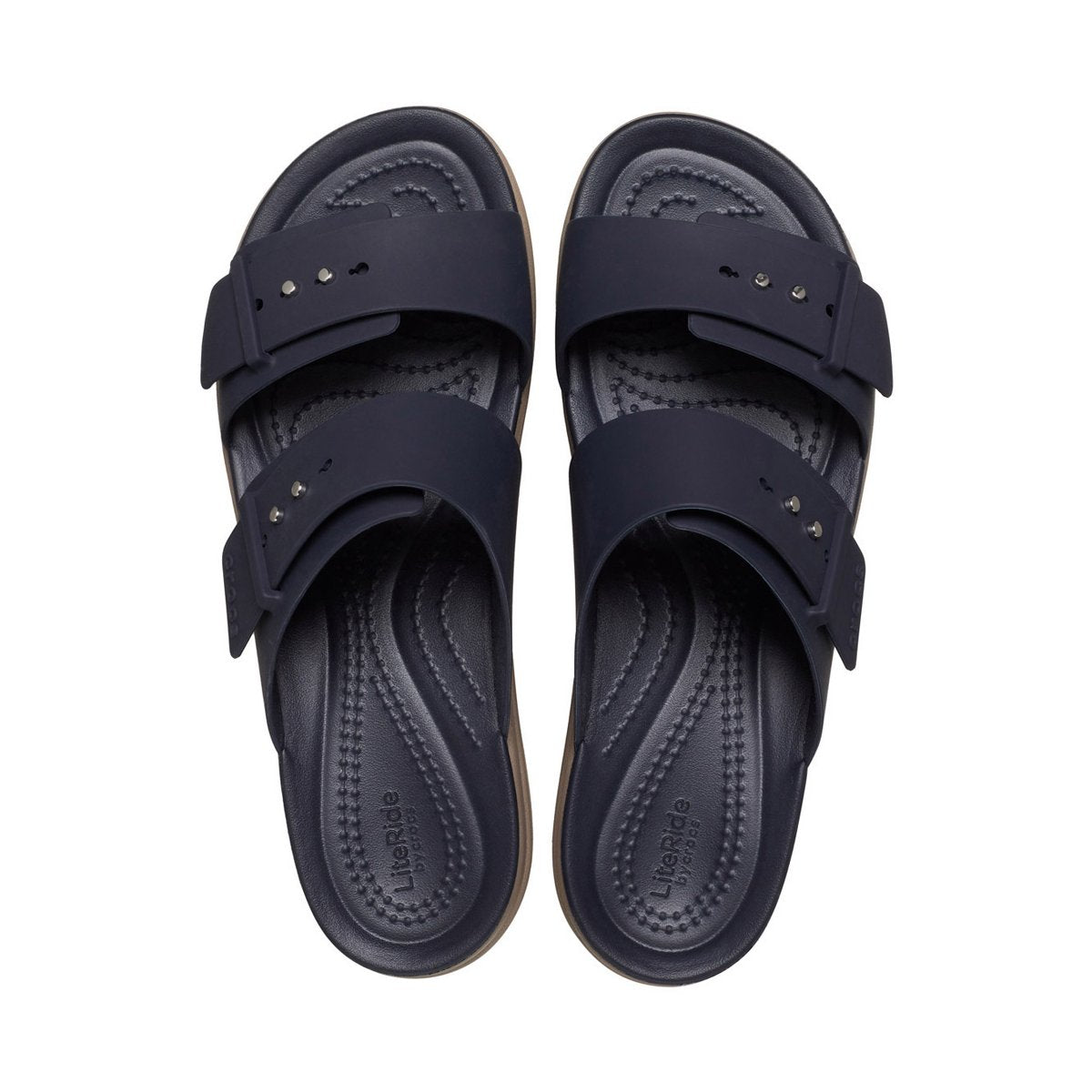 Crocs sandalo da donna con zeppa Brooklyn Buckle Low Wedge W 207431-4LH deep navy