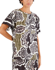 CafèNoir blusa manica corta stampata da donna JC0183 S042 fiore multinero