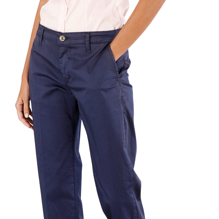 CafèNoir pantalone a sigaretta da donna in tinto capo C7JP0225 B020 blu