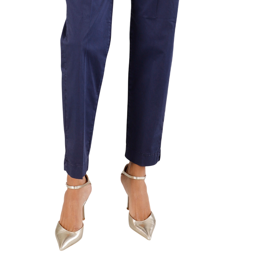 CafèNoir pantalone a sigaretta da donna in tinto capo C7JP0225 B020 blu