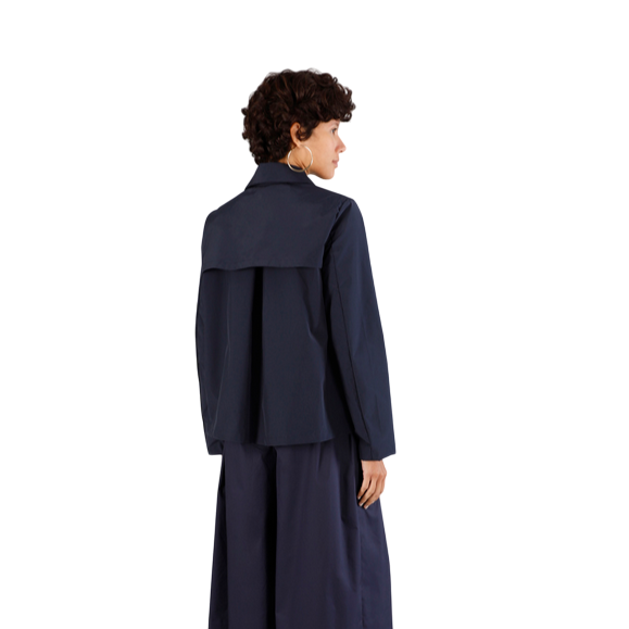 CafèNoir spolverino corto da donna in tessuto tecnico C7JI0089 B020 blu