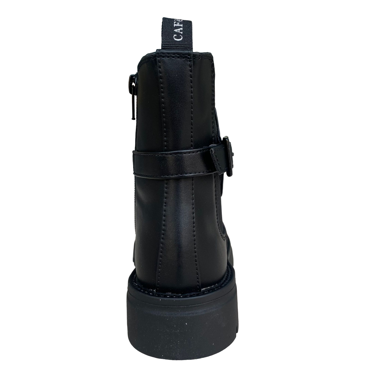 CafèNoir stivaletto da ragazza con elastico e cerniera laterale più fibbia c-2620 nero