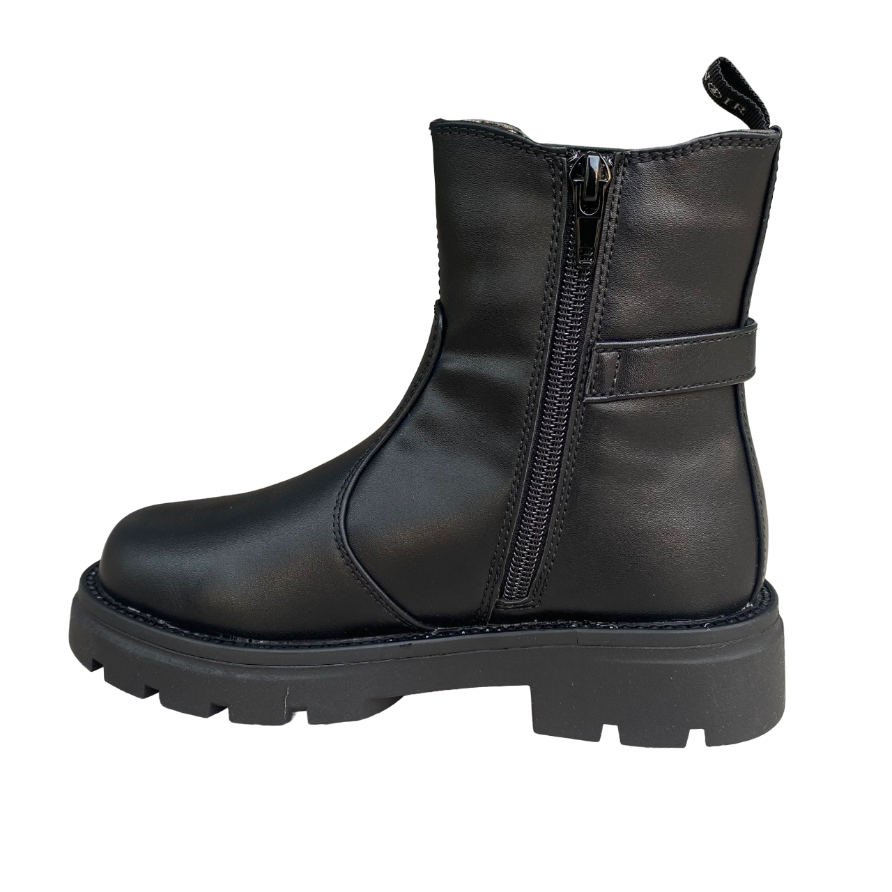 CafèNoir stivaletto da ragazza con elastico e cerniera laterale più fibbia c-2620 nero