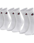 Confezione da 3 paia di calzini Champion bianchi di media altezza con logo C, tessuto traspirante in cotone per comfort quotidiano