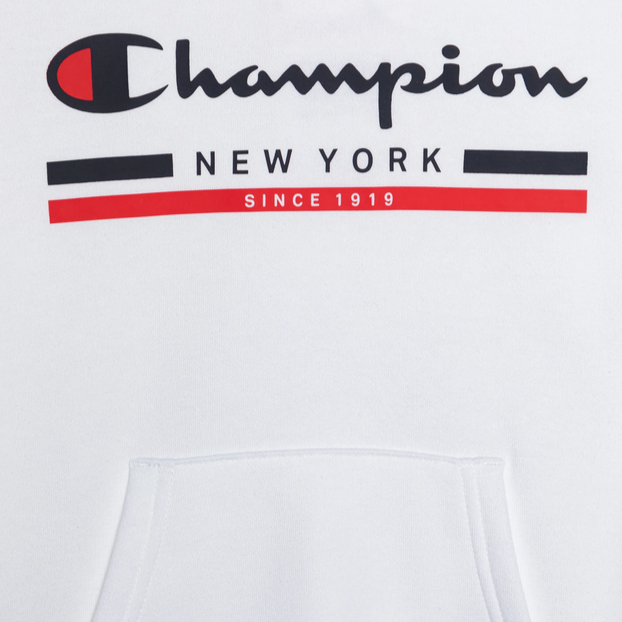 Champion Felpa con cappuccio da ragazzi 306837 WW001 bianco Sportiamo