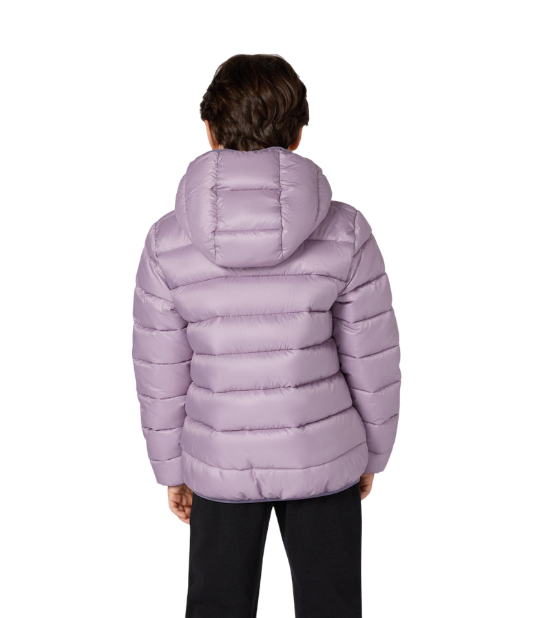 Champion Giacca Bambino Cappuccio 307222 VS100 Malva – imbottita, idrorepellente, comfort, stile - retro indossato