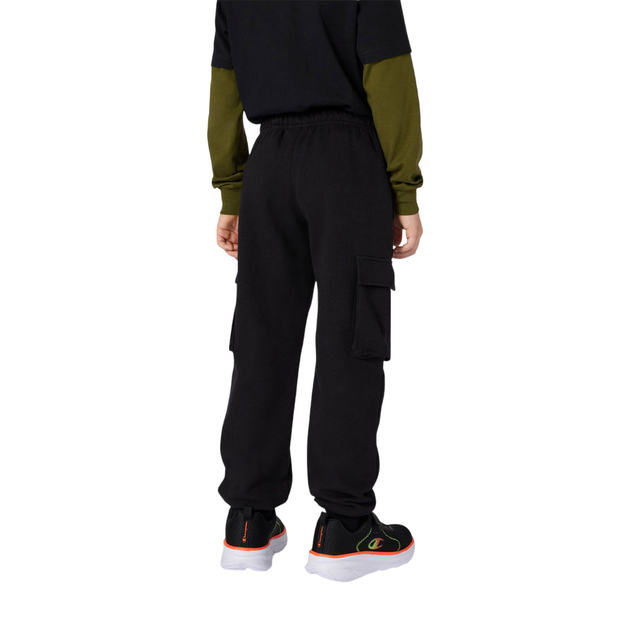Champion Pantalone Junior Cargo 307331 KK001 Nero - Pantaloni Cargo Bambino in Cotone Felpato Comfort e Stile - retro