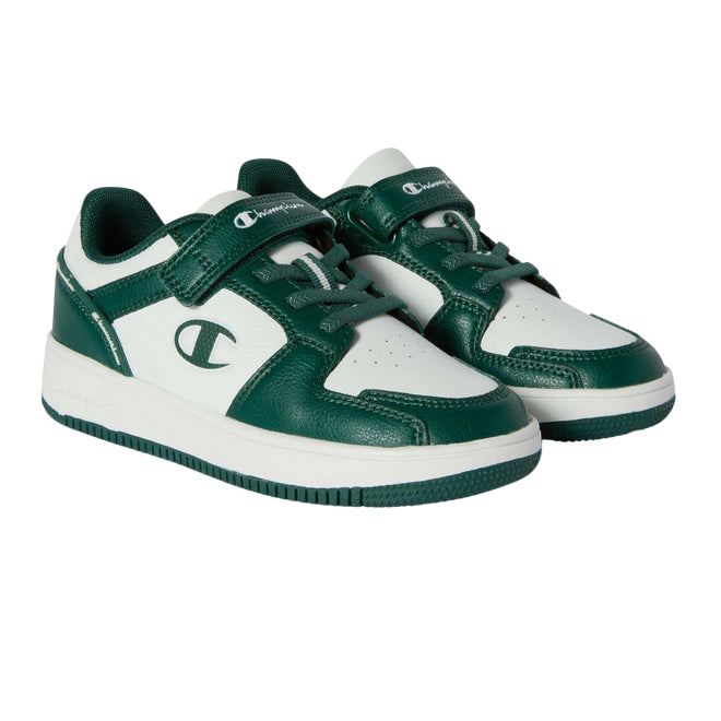 Champion – Sneakers Ragazzi Rebound 18 Cut S32414 WW023 Bianco-Verde | Stile Basket, Comfort Superiore e Massima Praticità - laterale