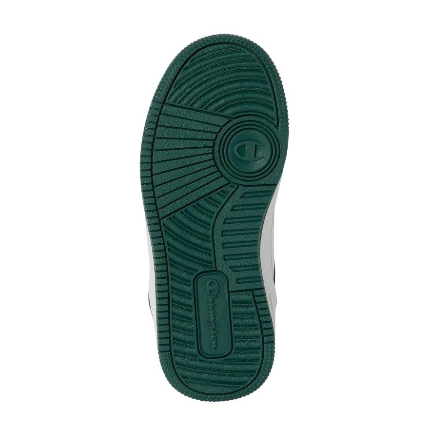 Champion – Sneakers Ragazzi Rebound 18 Cut S32414 WW023 Bianco-Verde | Stile Basket, Comfort Superiore e Massima Praticità - suola