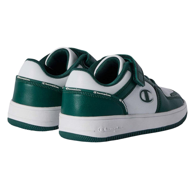Champion – Sneakers Ragazzi Rebound 18 Cut S32414 WW023 Bianco-Verde | Stile Basket, Comfort Superiore e Massima Praticità - tallone