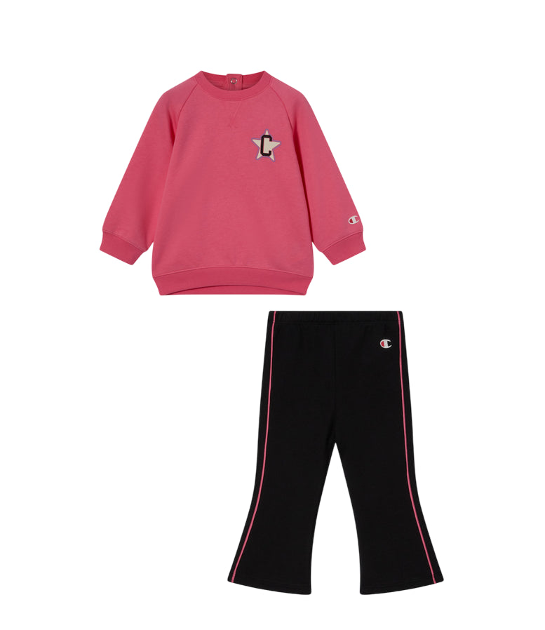 Champion Tuta Bambina 405234 PS209 Rosa – pantaloni zampa, comfort, stile sportivo