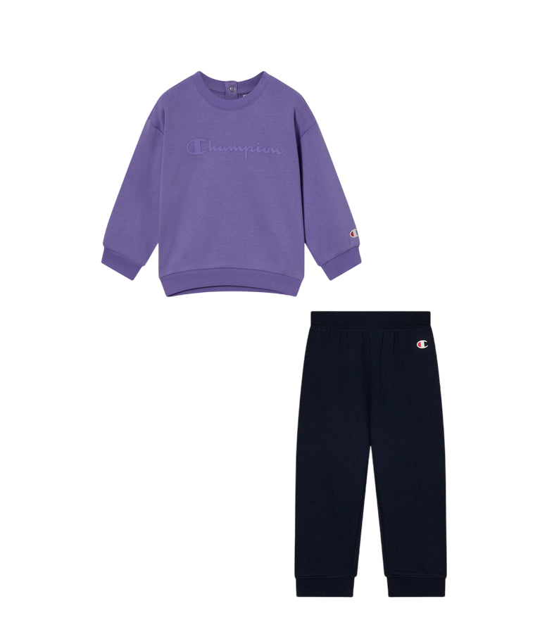 Champion Tuta Bambina 405235 VS102 Lilla – interno felpato, polsini a costine, comfort, stile