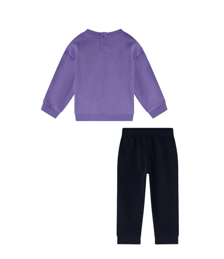 Champion Tuta Bambina 405235 VS102 Lilla – interno felpato, polsini a costine, comfort, stile - retro