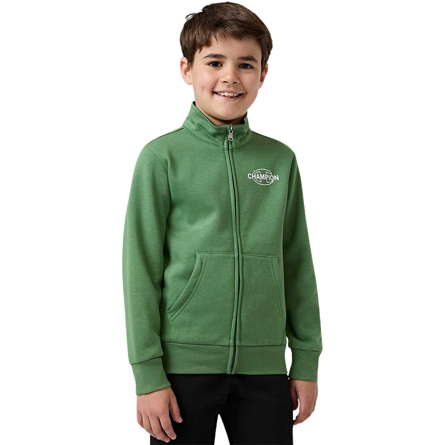 Champion Tuta Bambino 307261 GS149 - Felpa e Jogger in Cotone Felpato Verde Oliva - dettaglio