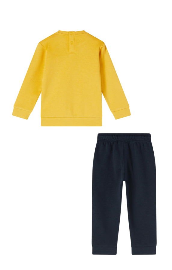 Champion Tuta Bambino Felpa Girocollo 307268 YS153 Giallo-Blu - Tuta Sportiva Comfort e Stile per Bambini - retro