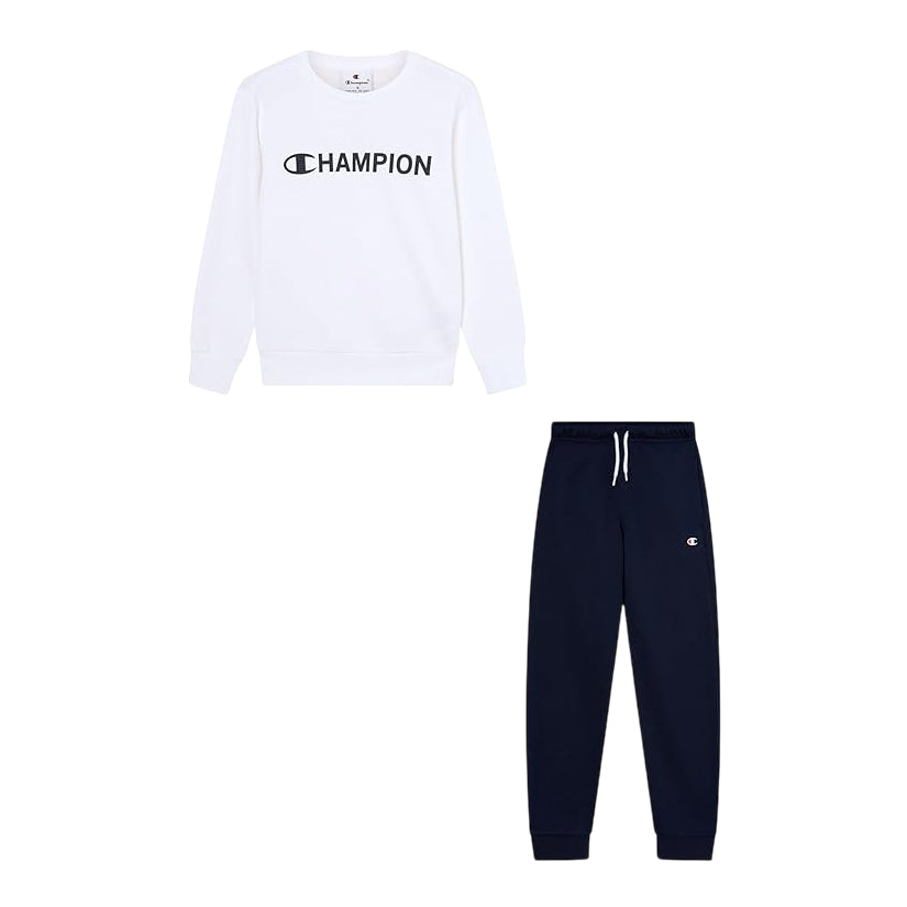 Champion Tuta Girocollo Ragazza 307263 WW001 Bianco - Cotone Morbido e Comfort Assoluto - tuta completa