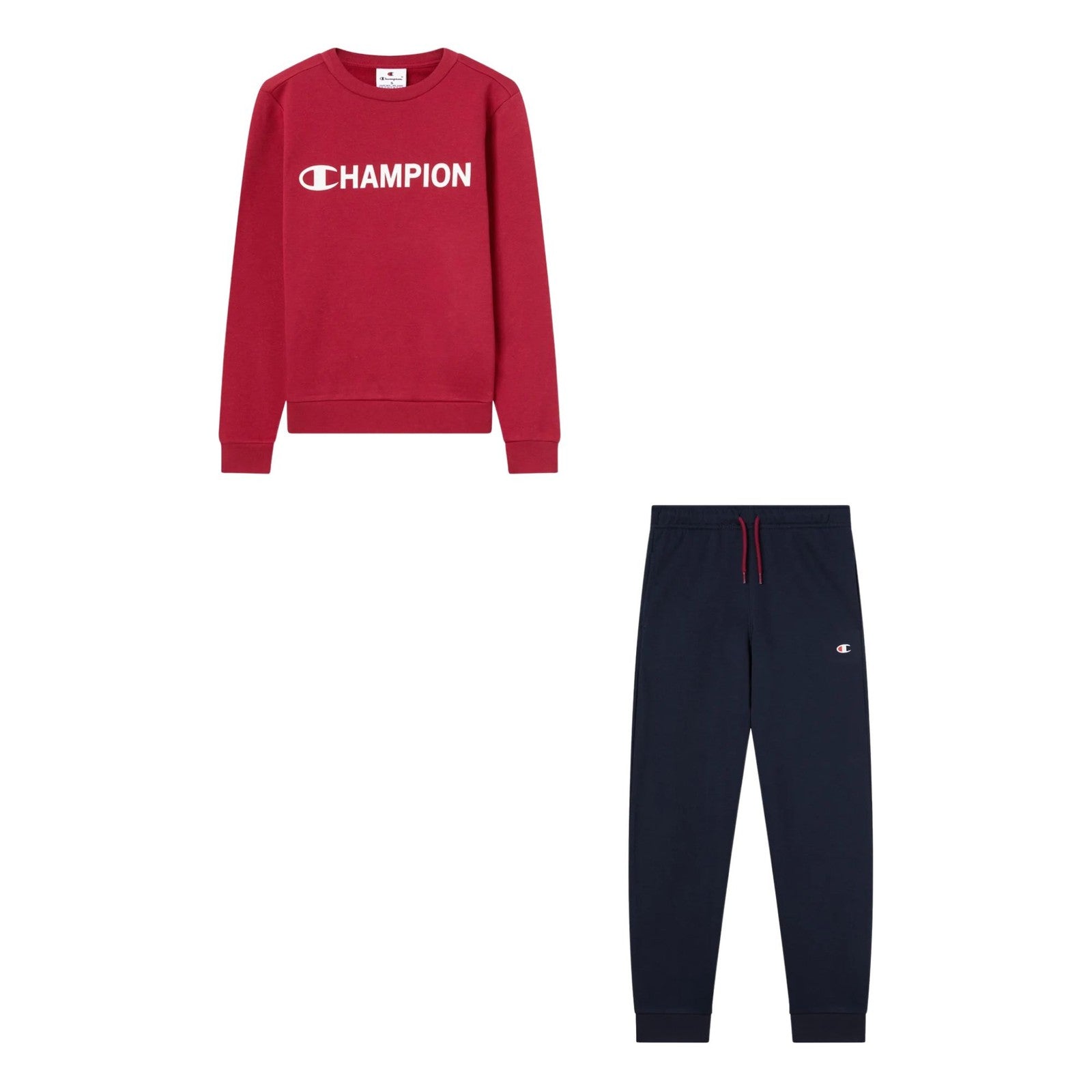 Champion Tuta Junior Felpa Girocollo 307263 RS525 Rubino-Nero - Comfort e Stile per Bambini Attivi singola