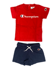 Champion completino da bambino maglietta e pantaloncino 307055 RS069 rosso-blu