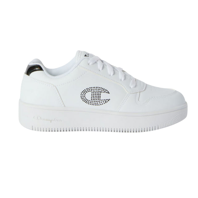 Champion scarpa RD18 platform glitter Ragazza Low Cut S32872 WW003 bianco - Sneakers platform glitter bianche con lacci