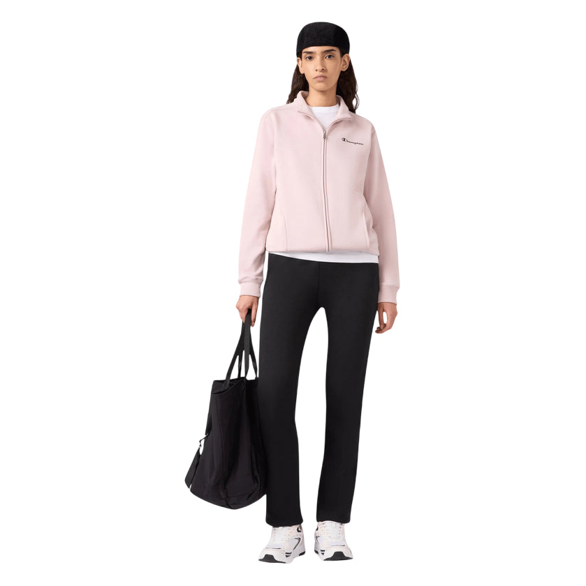 Champion tuta donna full zip 118289 PS208 rosa-nero - completo sportivo elasticizzato comfort e stile