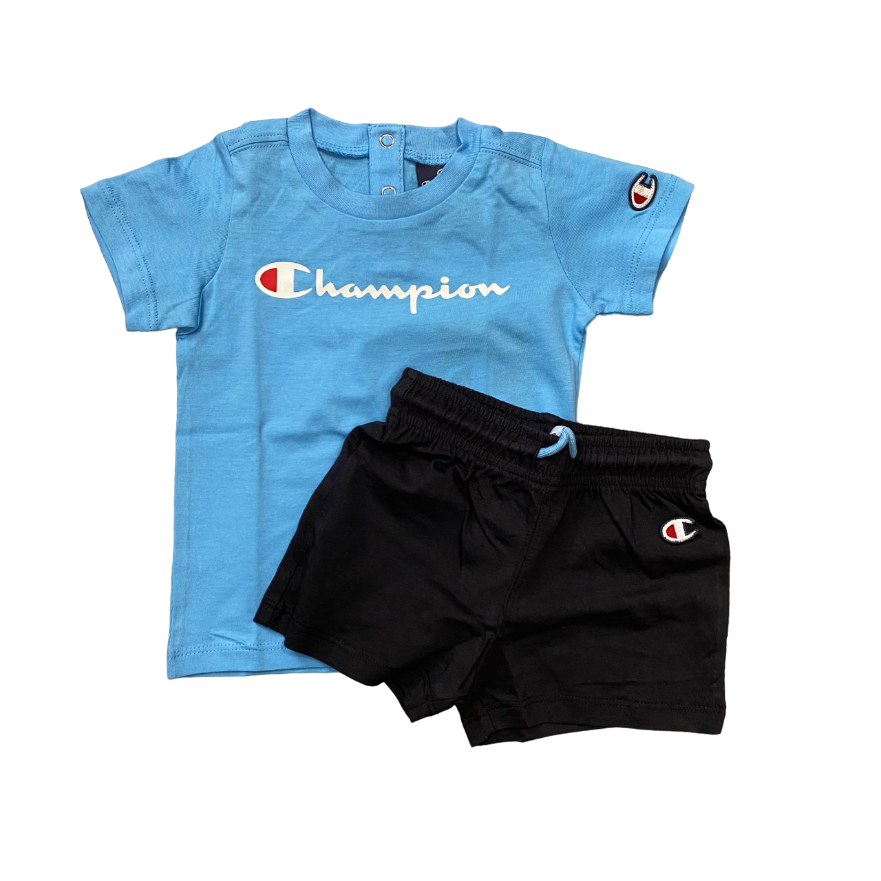 Champion completino da infant maglietta e pantaloncino 306782 BS072 celeste blu