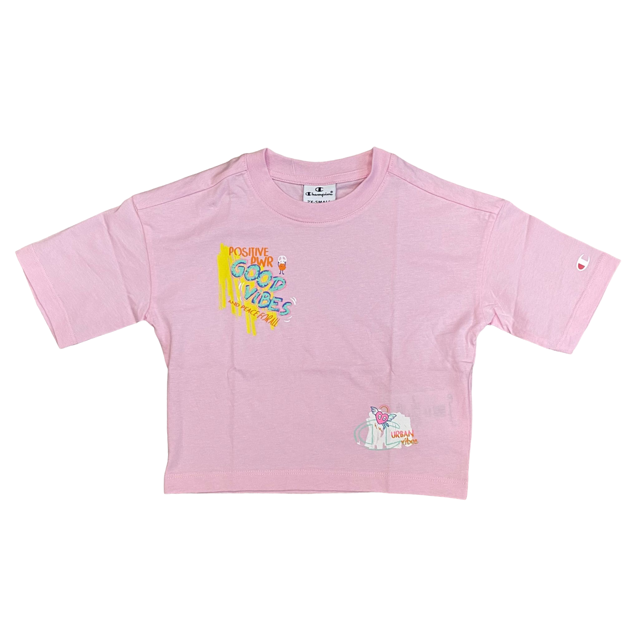 Champion completo da ragazza maglietta manica corta e pantaloncino 404929 PS013 rosa