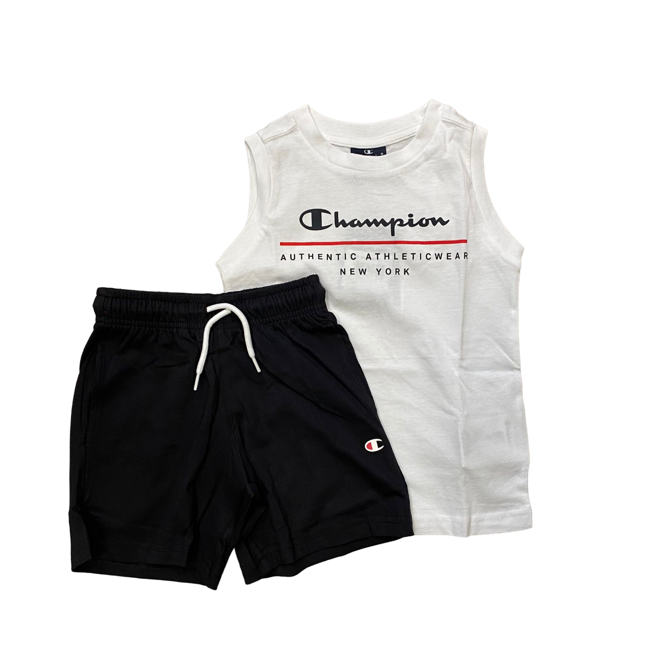 Champion completo da ragazzo in cotone con maglietta smanicata e
