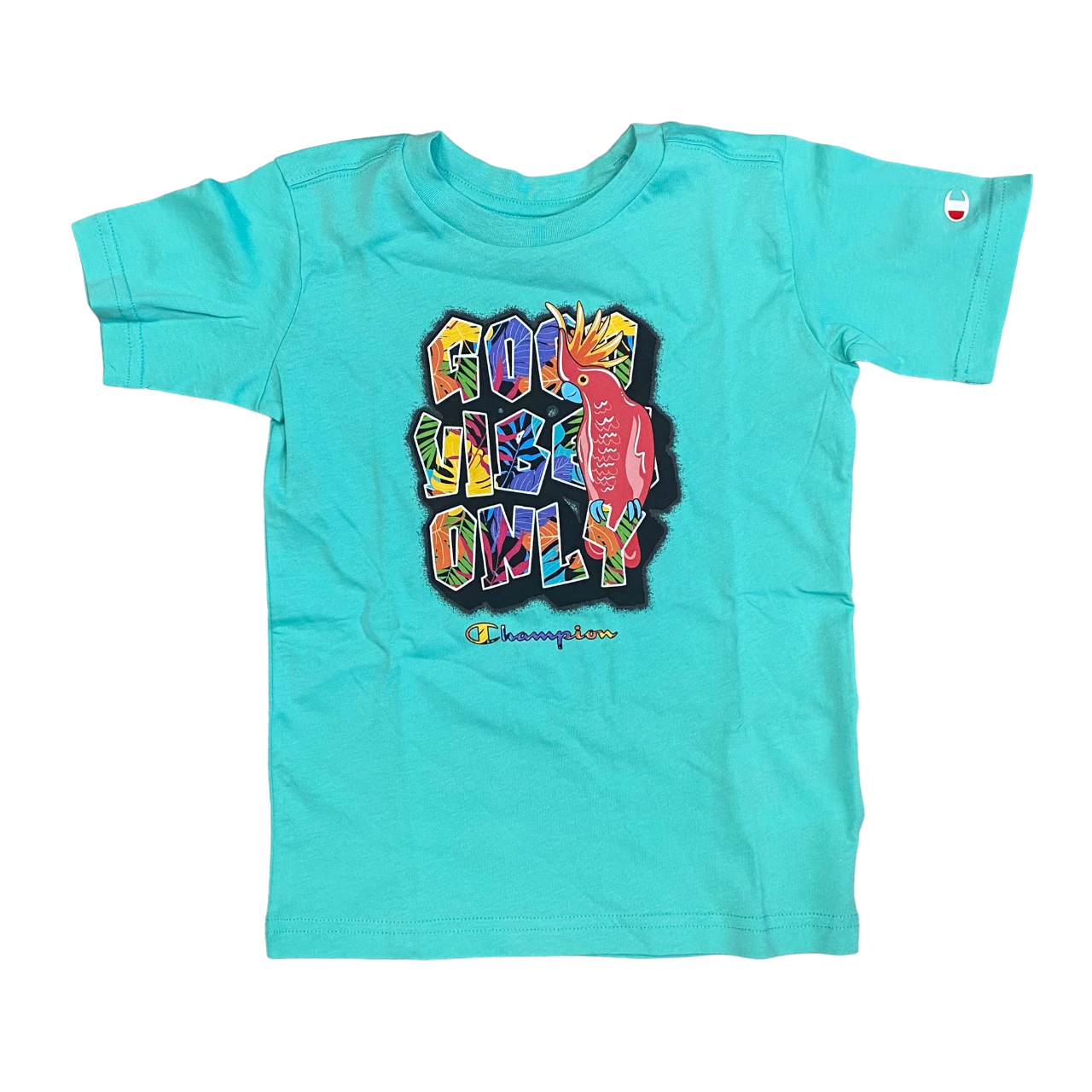 Champion completo da ragazzo maglietta manica corta e pantaloncino Boxer mare 306792 BS049 verde smeraldo-blu