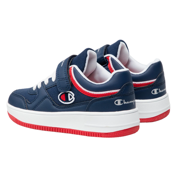 Champion scarpa da ginnastica da bambino con laccio elastio e velcro Low Cut New Rebound S31755 blu