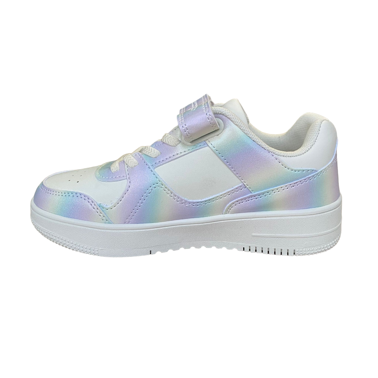 Champion scarpa sneakers da bambina con laccio elastico e velcro S32946-WW002 bianco-multi