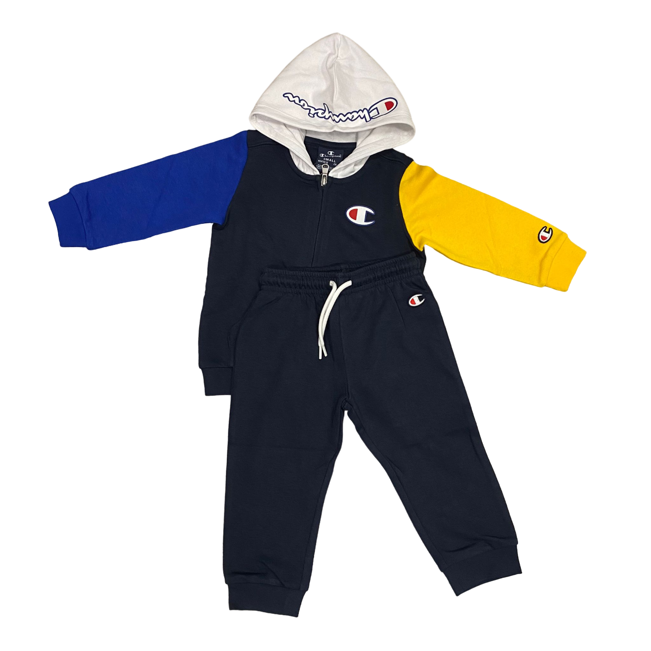 Champion tuta da bambino con cappuccio in cotone 306788 BS501 blu
